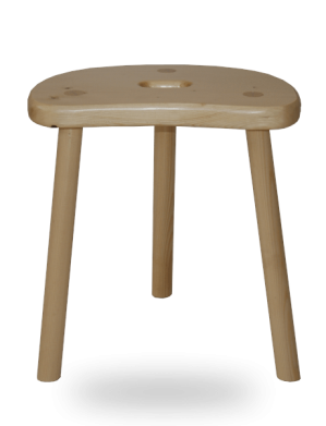 Tabouret de Vacher Traditionnel en bois de sapin massif vernis naturel