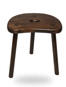 Tabouret de Vacher Traditionnel en bois de sapin massif teinte rustique